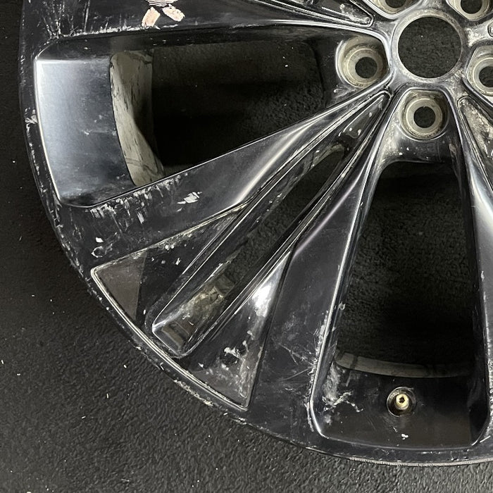 22" F-PACE 17-19 22x9 alloy 5 slotted spoke black Original OEM Wheel Rim - Additional View