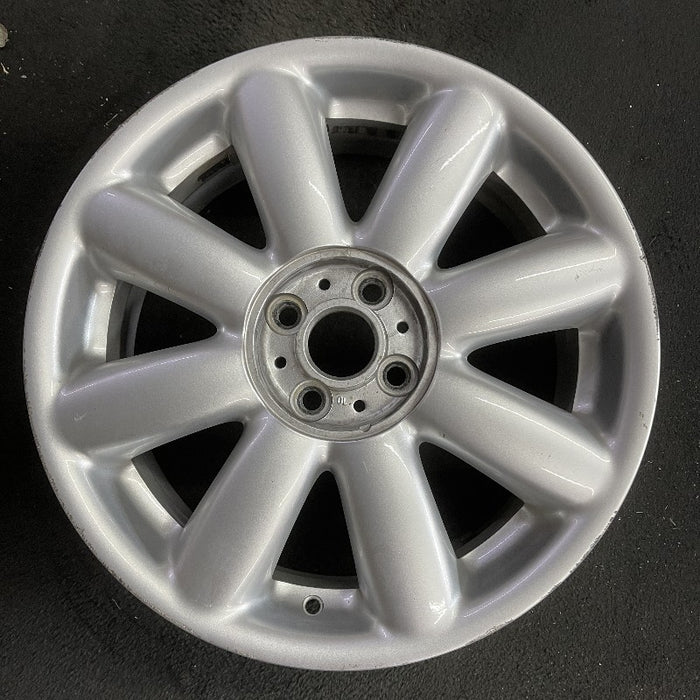 17" CLUBMAN 08-09 17x7 alloy 8 spoke silver covered lug nuts Original OEM Wheel - Additional View