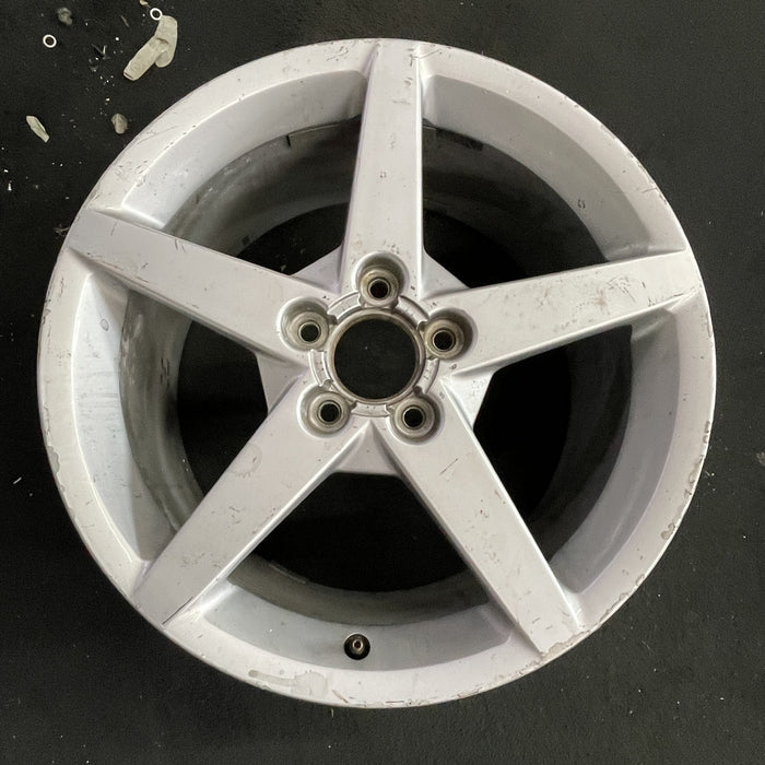 19" CORVETTE 05-07 19x10 , 5 spoke, silver Original OEM Wheel Rim - Angle View