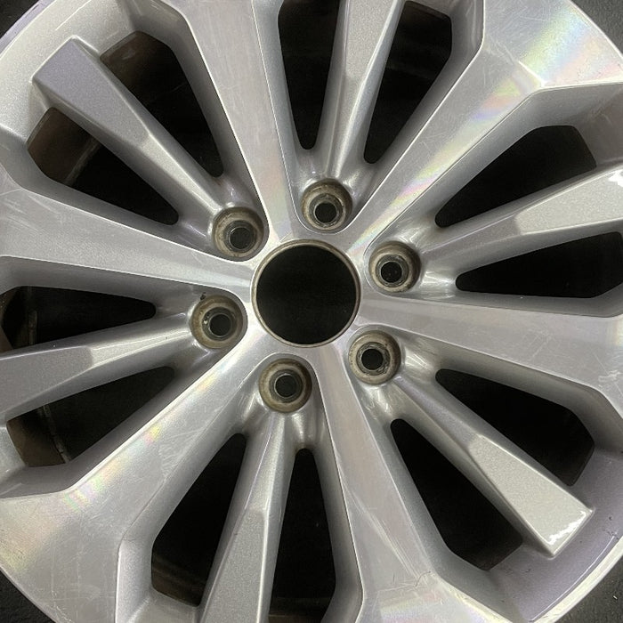 20" FORD F150 PICKUP 17 20x8.5 12 spoke machined face flash gray pockets - Angle View