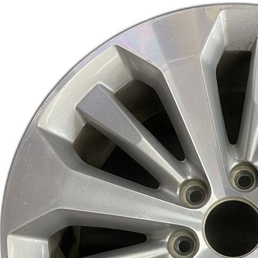 20" FORD F150 PICKUP 17 20x8.5 12 spoke machined face flash gray pockets - Angle View