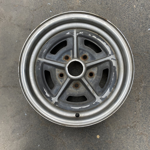 14" APOLLO 73-75 14x6, chrome Original OEM Wheel Rim - Angle View