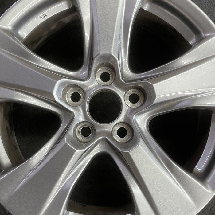 17" RAV4 19-25 17x7 alloy 5 spoke silver Original OEM Wheel Rim - Angle View