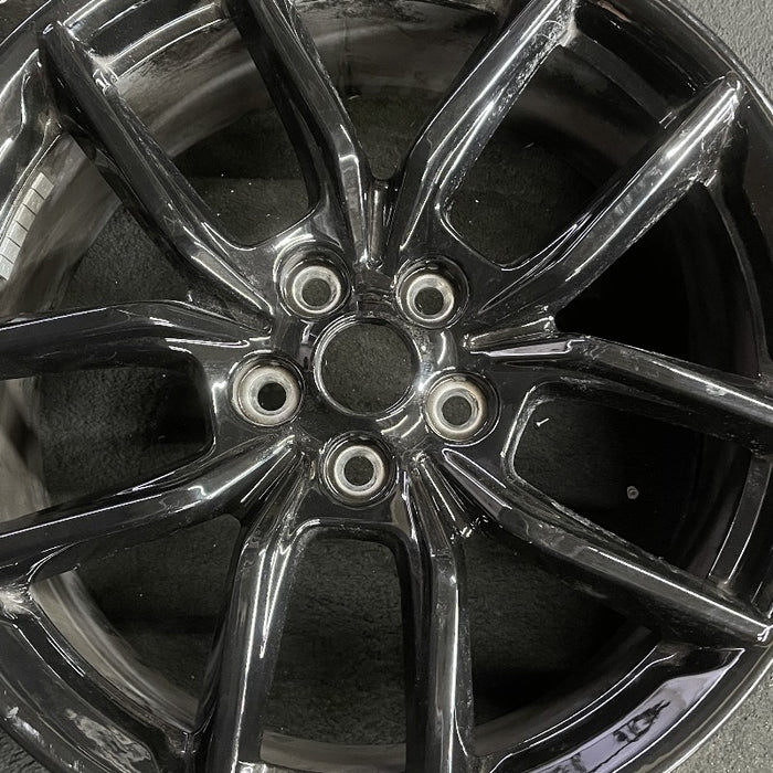 19" MUSTANG 24 19x8.5 5 spoke U spoke black Original OEM Wheel Rim - Angle View