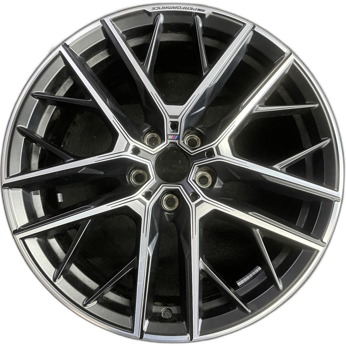 19" BMW 228i 20 , 19x8, 5 spoke, Y spoke Original OEM Wheel Rim - MACHINED - Front View