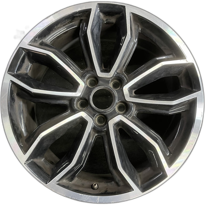 19" MUSTANG 13-14 19x8.5 , machined edges , 5 split spoke, Y spoke design - Front View