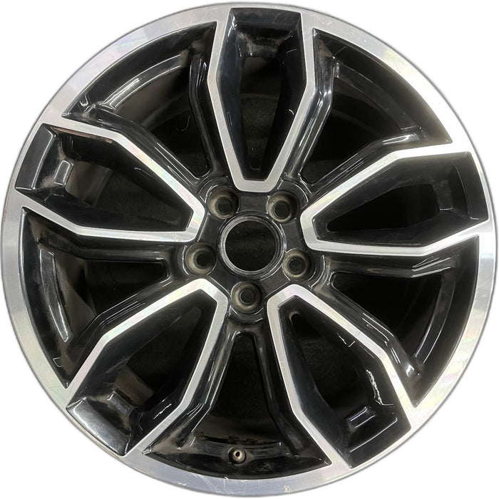 19" MUSTANG 13-14 19x8.5 , machined edges , 5 split spoke, Y spoke design - Front View