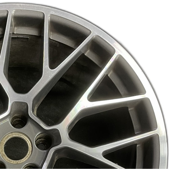 20" PORSCHE MACAN 15-16 20x10 20 spoke titanium finish Original OEM Wheel Rim - Side Profile