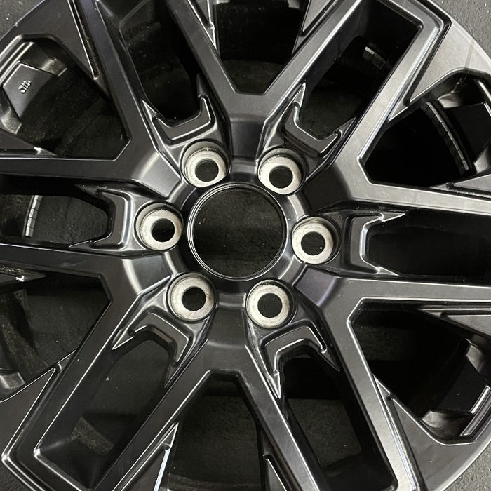 20" SEQUOIA 23-24 20x8 open spoke 6 spoke matte black Original OEM Wheel Rim - Angle View