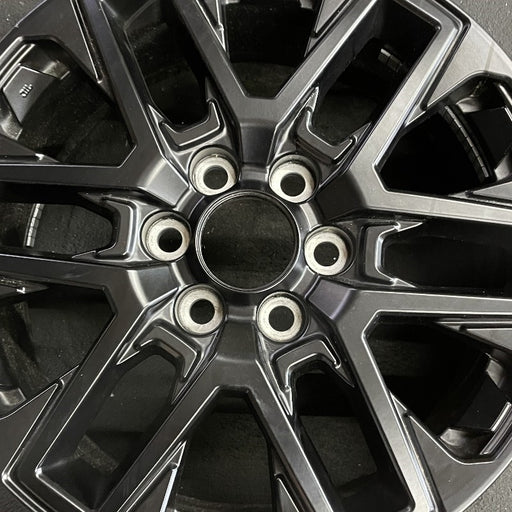 20" SEQUOIA 23-24 20x8 open spoke 6 spoke matte black Original OEM Wheel Rim - Angle View