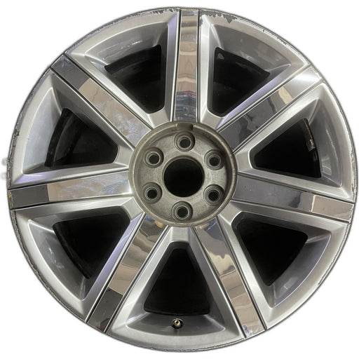 22" ESCALADE 15-20 22x9, 7 spoke, single, silver with chrome inserts, opt Q7L - Front View