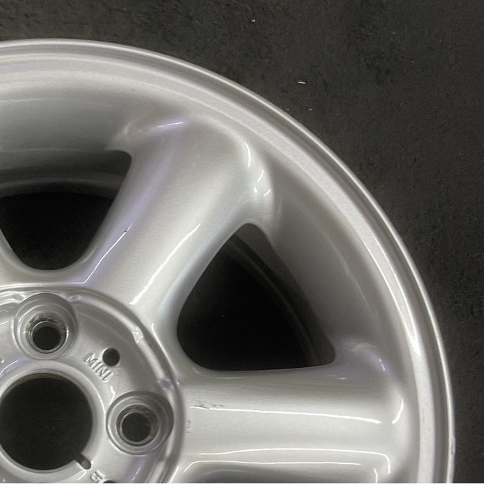 15" CLUBMAN 08-14 15x5.5 alloy 6 spoke covered lug nuts silver Original OEM Wheel Rim