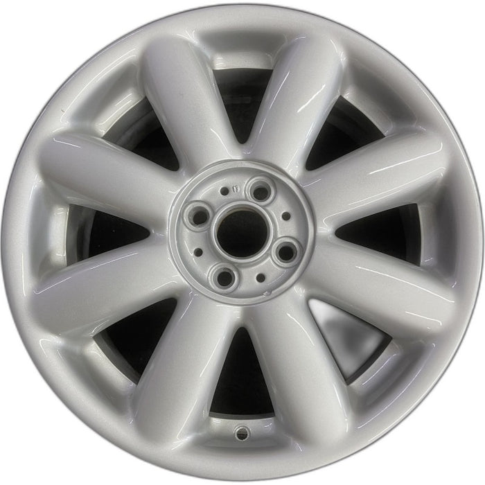 17" CLUBMAN 08-09 17x7 alloy 8 spoke silver covered lug nuts Original OEM Wheel Rim