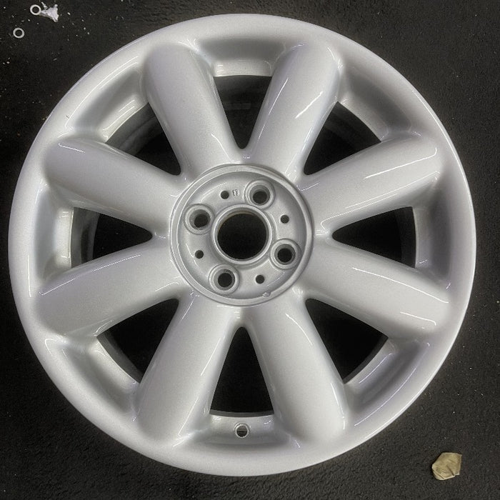 17" CLUBMAN 08-09 17x7 alloy 8 spoke silver covered lug nuts Original OEM Wheel Rim