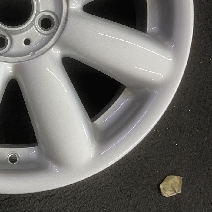 17" CLUBMAN 08-09 17x7 alloy 8 spoke silver covered lug nuts Original OEM Wheel Rim