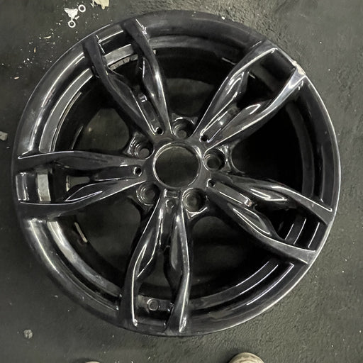 18" BMW 230i 17 18x7.5, 5 double spoke, lugs outside spoke, dark gray finish - Angle View