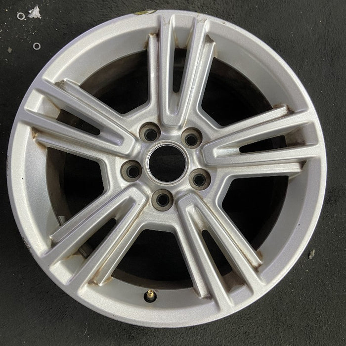 17" MUSTANG 10-14 17x7 aluminum 5 split spoke TPMS sparkle silver Original OEM - Front View