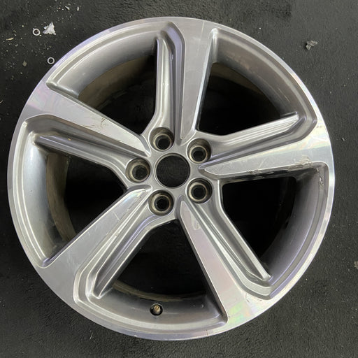 18" EDGE 19 18x8 , 5 spoke, machined face with pockets Original OEM Wheel Rim - Angle View