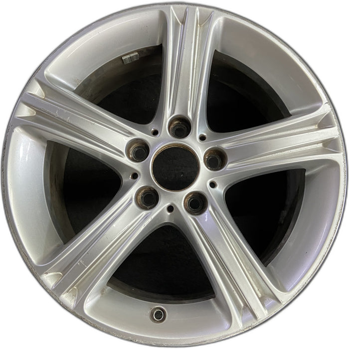 17" BMW 320i 12-13 , 17x7.5 , 5 spoke, triple edge spoke Original OEM Wheel Rim - Front View
