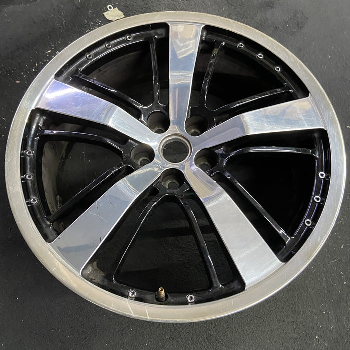 21" CAMARO 10-11 21x8.5 , black silver Original OEM Wheel Rim - Side Profile