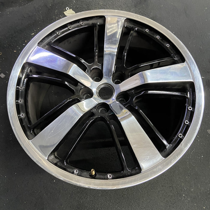 21" CAMARO 10-11 21x9.5 , black silver Original OEM Wheel Rim - Side Profile