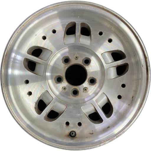 14" RANGER 95 14x6 aluminum w/10 small holes 10 ovals Original OEM Wheel Rim - Front View
