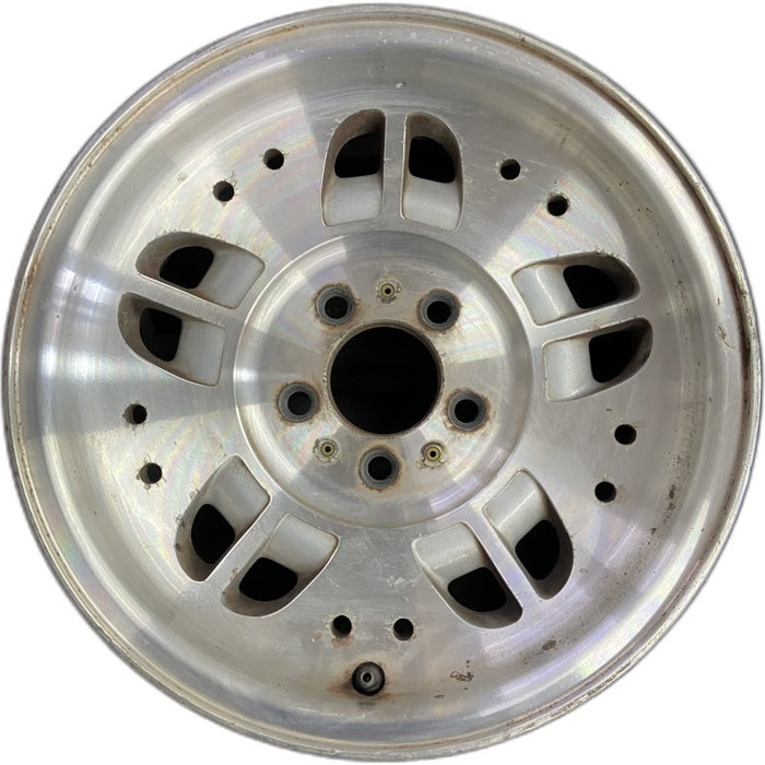 14" RANGER 95 14x6 aluminum w/10 small holes 10 ovals Original OEM Wheel Rim - Front View