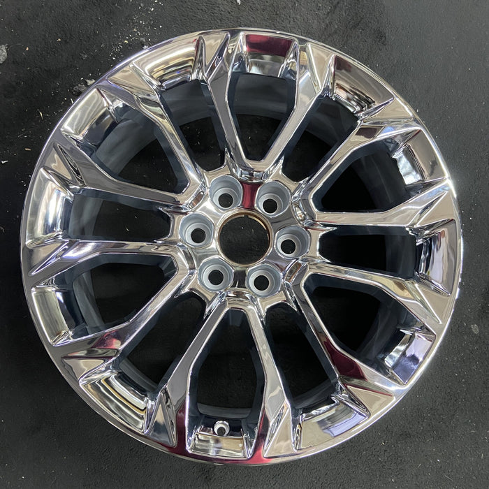 22" SIERRA 1500 PICKUP 23 22x9, raised spoke, 12 spoke, chrome Original OEM - Angle View
