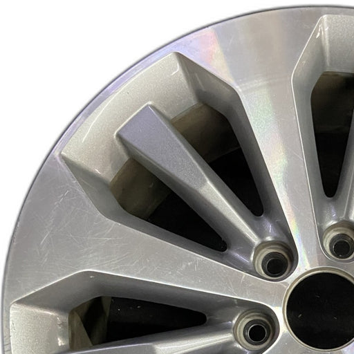 20" FORD F150 PICKUP 17 20x8.5 12 spoke machined face flash gray pockets - Angle View