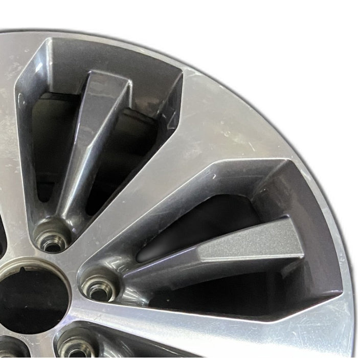 20" FORD F150 PICKUP 17 20x8.5 12 spoke machined face flash gray pockets - Side Profile