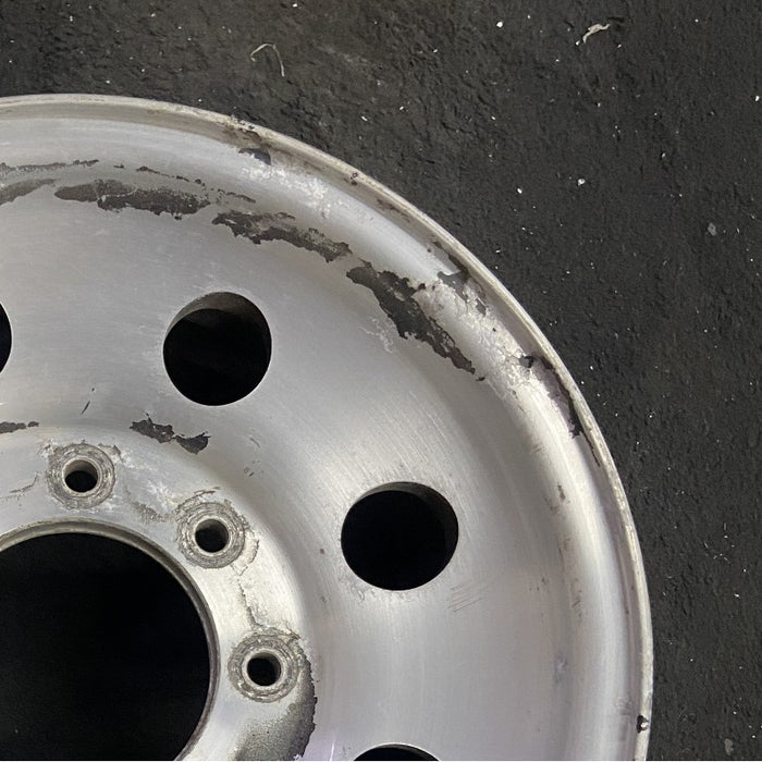 16" EXCURSION 00 16x7 aluminum 8 round holes satin finish Original OEM Wheel Rim - Close-Up Detail