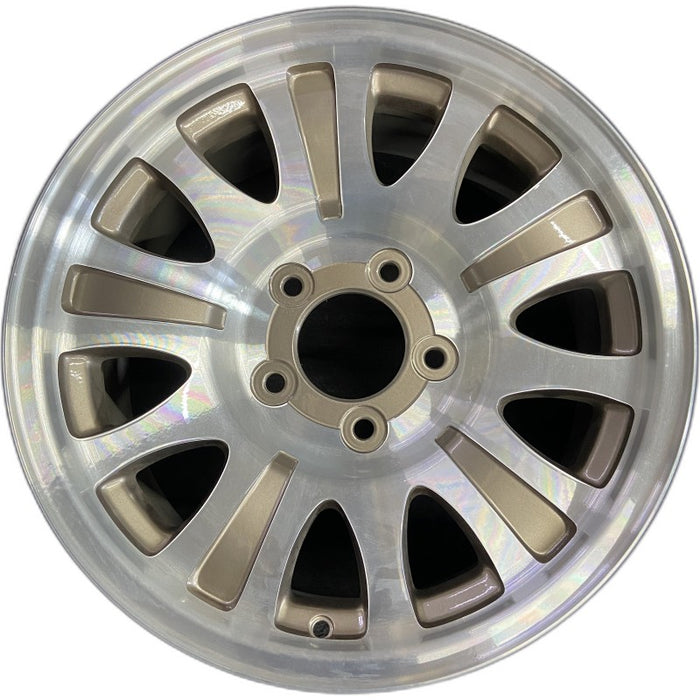 17" EXPEDITION 01-02 14mm lug 16mm hole 17x7.5 aluminum 10 triangular holes beige in pockets Original OEM Wheel Rim