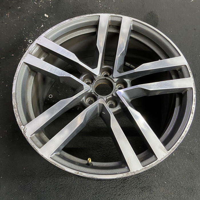 19" AUDI TT 16 Base, 19x9 , , straight spokes Original OEM Wheel Rim - Side Profile