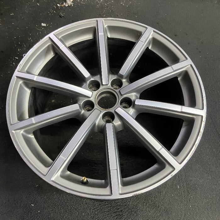 19" AUDI A6 16 19x8.5 alloy 10 spoke straight spoke design w/ inlay Original OEM Wheel Rim