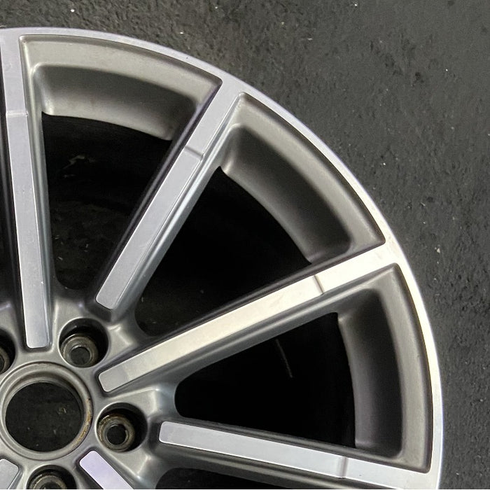 19" AUDI A6 16 19x8.5 alloy 10 spoke straight spoke design w/ inlay Original OEM Wheel Rim