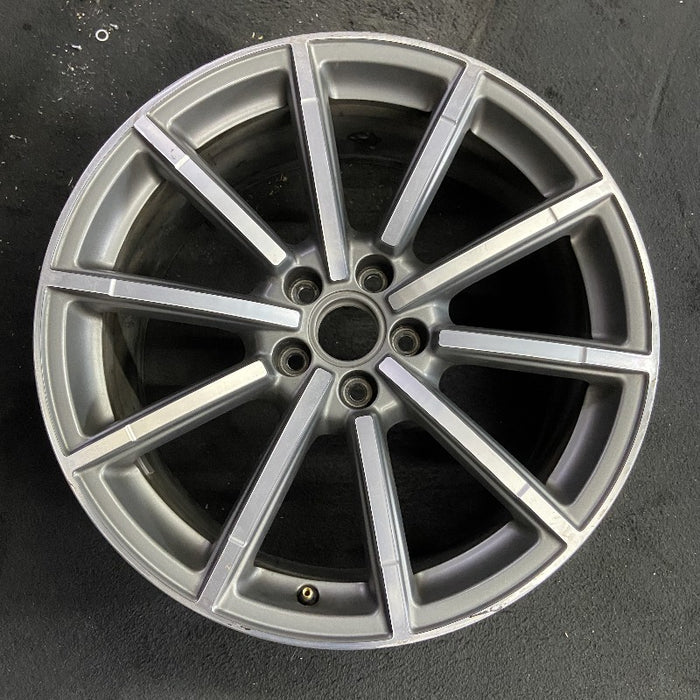 19" AUDI A6 16 19x8.5 alloy 10 spoke straight spoke design w/ inlay Original OEM Wheel Rim