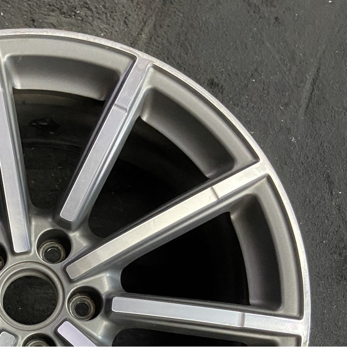 19" AUDI A6 16 19x8.5 alloy 10 spoke straight spoke design w/ inlay Original OEM Wheel Rim