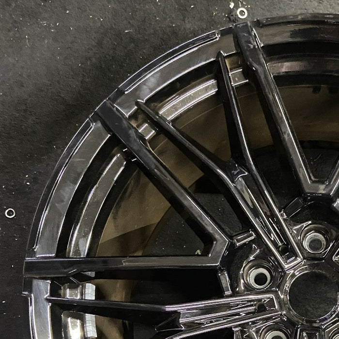 21" BMW M5 25 21x11 5 double spoke black Original OEM Wheel Rim - Side Profile