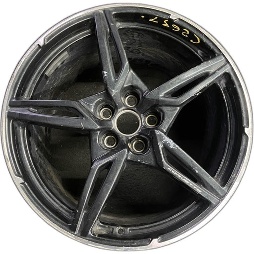20" CORVETTE 20-22 rear 20x11 5 spoke black opt Q8Q Original OEM Wheel Rim - Front View