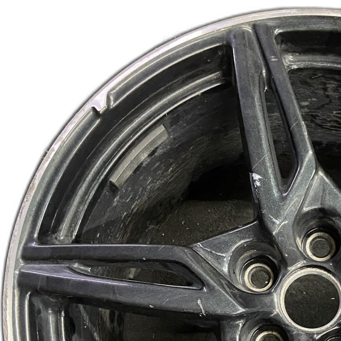 20" CORVETTE 20-22 rear 20x11 5 spoke black opt Q8Q Original OEM Wheel Rim - Angle View