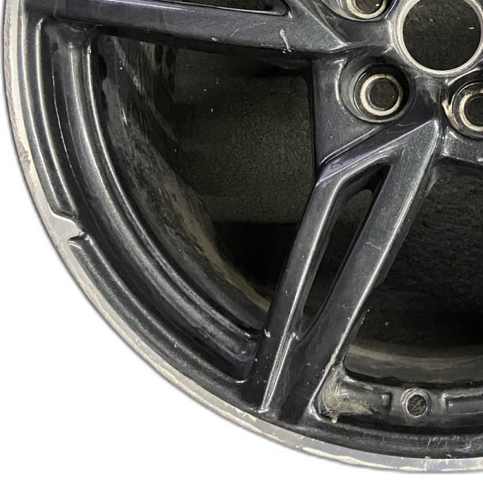 20" CORVETTE 20-22 rear 20x11 5 spoke black opt Q8Q Original OEM Wheel Rim - Back View