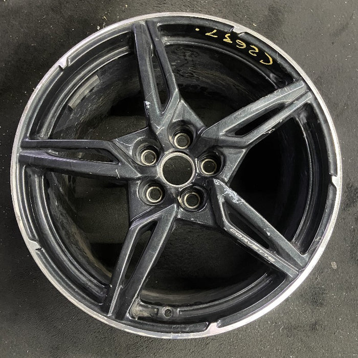 20" CORVETTE 20-22 rear 20x11 5 spoke black opt Q8Q Original OEM Wheel Rim - Additional View