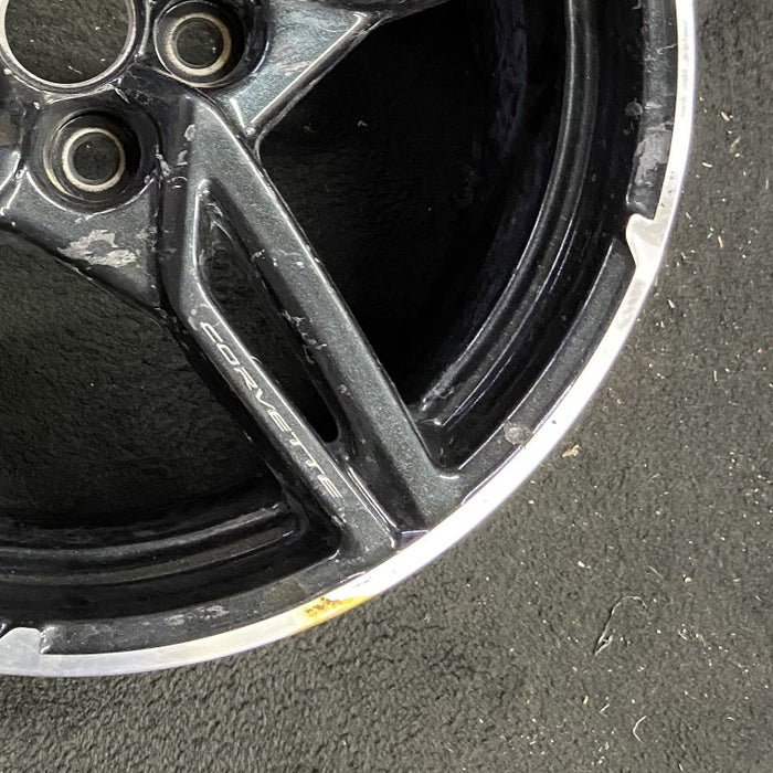 19" CORVETTE 20-22 frt 19x8.5 5 spoke black opt Q8Q Original OEM Wheel Rim