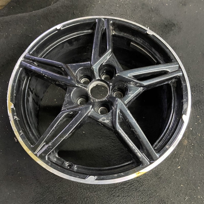 19" CORVETTE 20-22 frt 19x8.5 5 spoke black opt Q8Q Original OEM Wheel Rim
