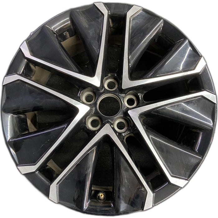 19" MIRAI 21-24 19x8 5 V spoke machined black Original OEM Wheel Rim - Front View