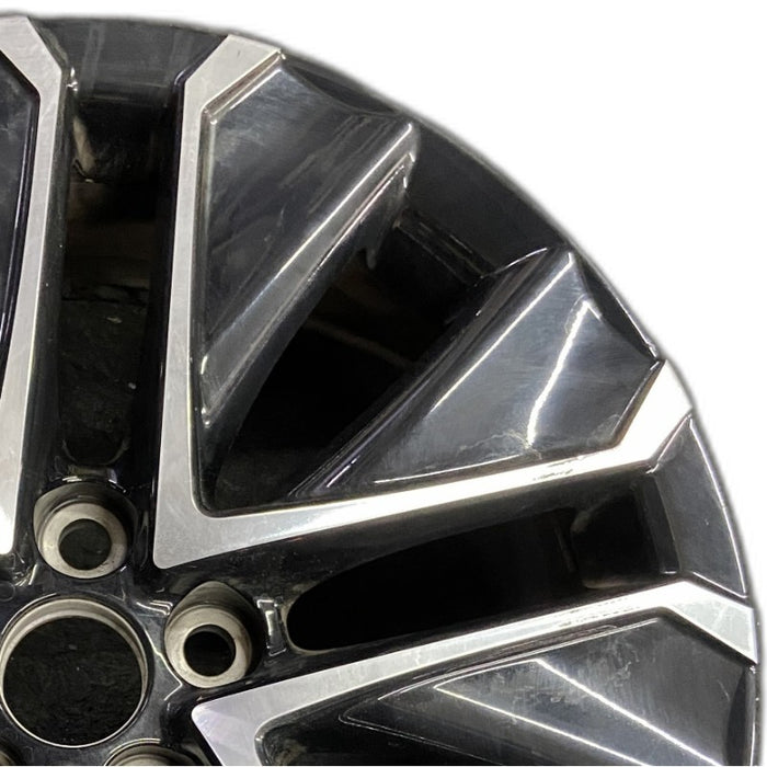 19" MIRAI 21-24 19x8 5 V spoke machined black Original OEM Wheel Rim - Side Profile