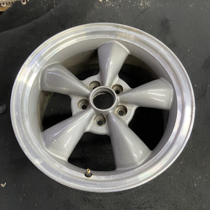 17" MUSTANG 00 17x8, , w/exposed lug nuts, funnel spoke Original OEM Wheel Rim - Side Profile