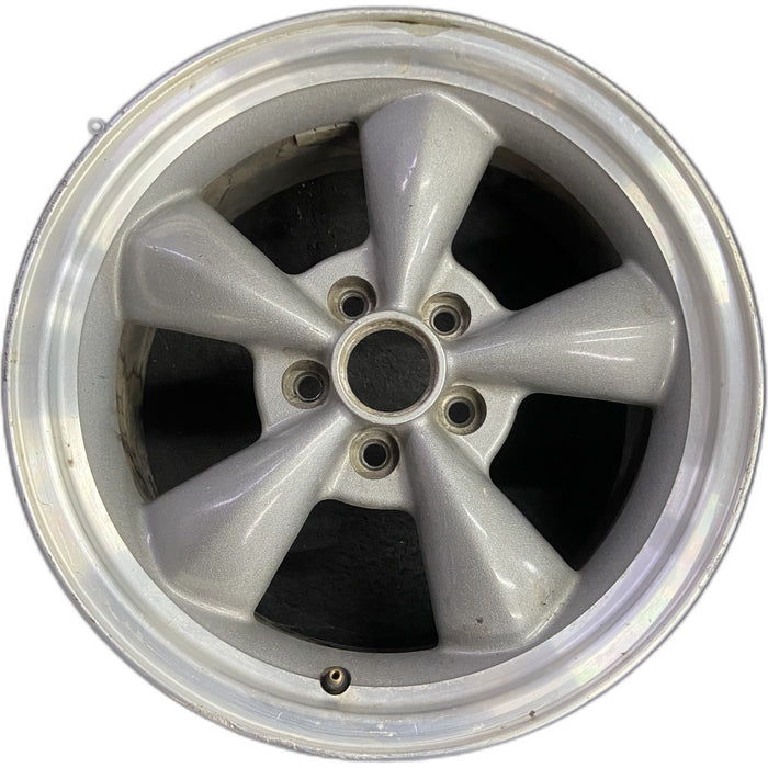 17" MUSTANG 00 17x8, , w/exposed lug nuts, funnel spoke Original OEM Wheel Rim - Front View