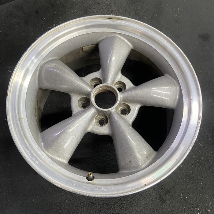 17" MUSTANG 00 17x8, , w/exposed lug nuts, funnel spoke Original OEM Wheel Rim - Side Profile
