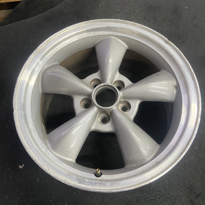 17" MUSTANG 00 17x8, , w/exposed lug nuts, funnel spoke Original OEM Wheel Rim - Side Profile